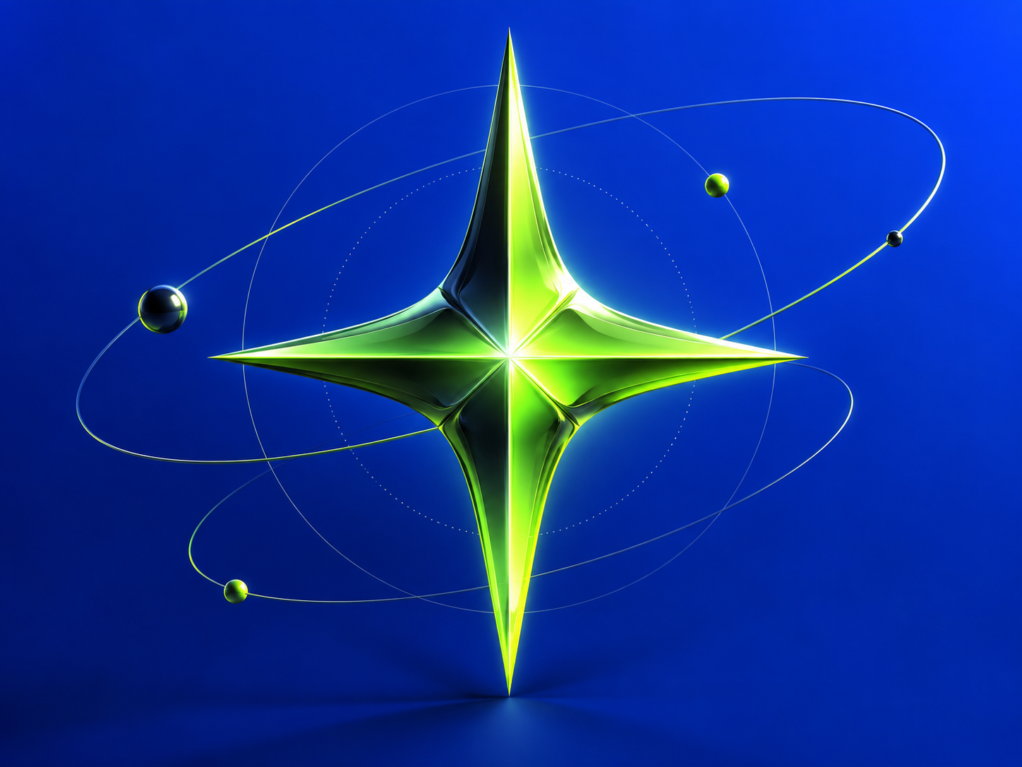 Abstract blue and lime Northstar growth concept